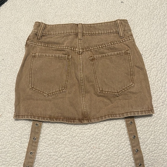 Khaki Denim Skirt - Picture 2 of 6